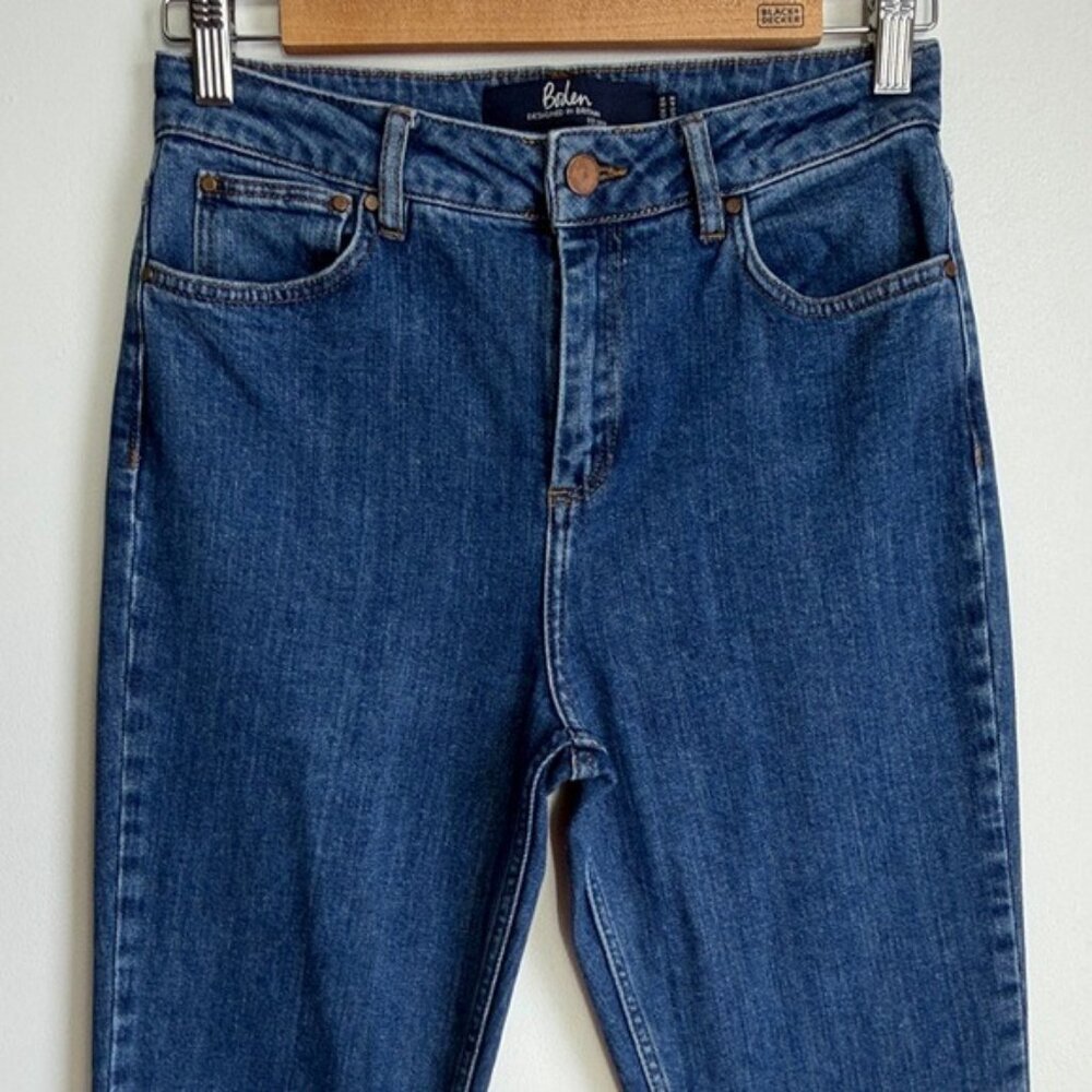 Talbots Blue Ankle Jeans with Red Embroidered Fringe - Picture 7 of 8